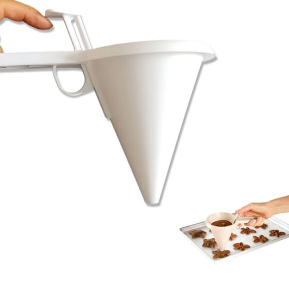 WRITWAA White Cake Decorating Funnel for Kitchen Use, Perfect for Chocolate, Baking, and Pastry Decorating Tools