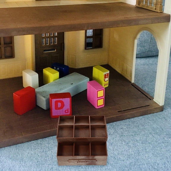 WRITWAA Vintage Dollhouse Fruit Shelf Plastic Light Brown Decorative