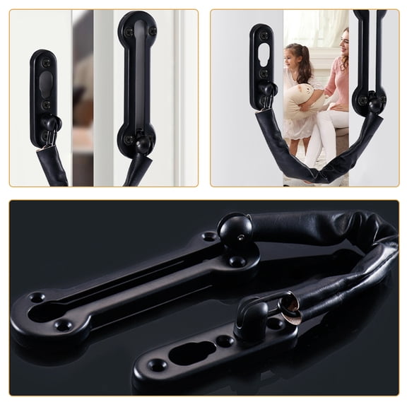WRITWAA Strong Black Door Safety Chain Lock with Stainless Steel for Easy Installation