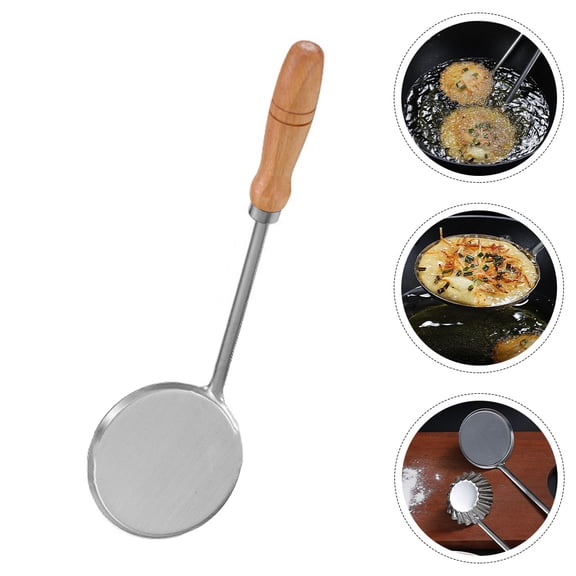 WRITWAA Fry Oil Spoon Lightweight Stainless Steel 430 Handle Cooking Kitchen Utensil