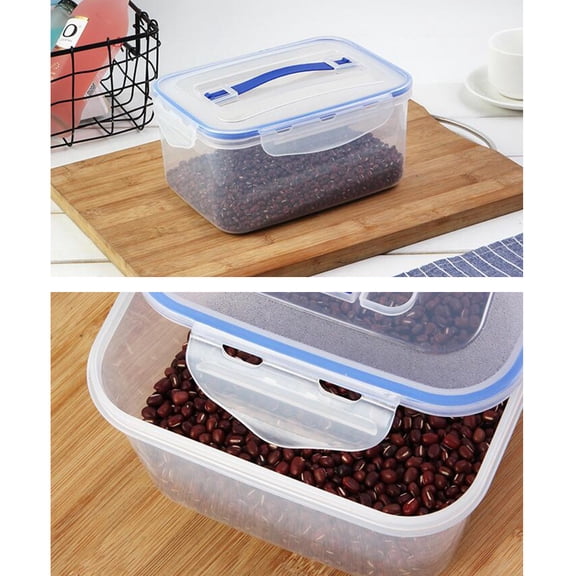 WRITWAA Rectangular Refrigerator Food Container with Handle and Locking Lid