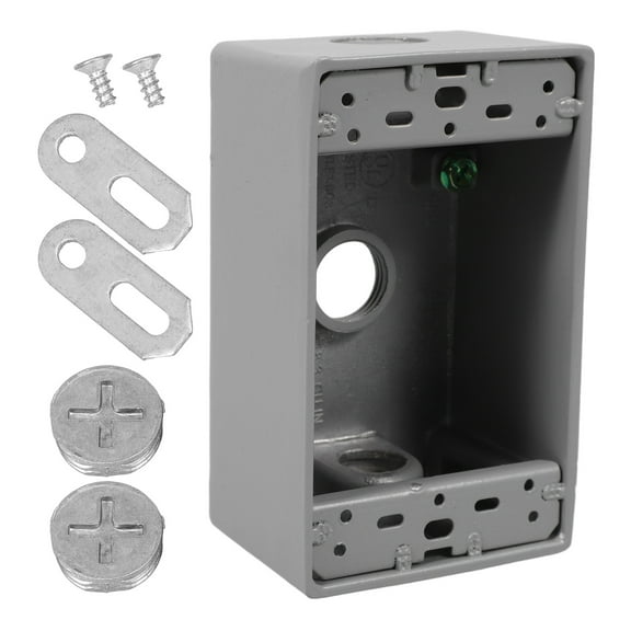 WRITWAA Dark Grey Outdoor Electrical Box Wall Mounted Weatherproof Junction Socket
