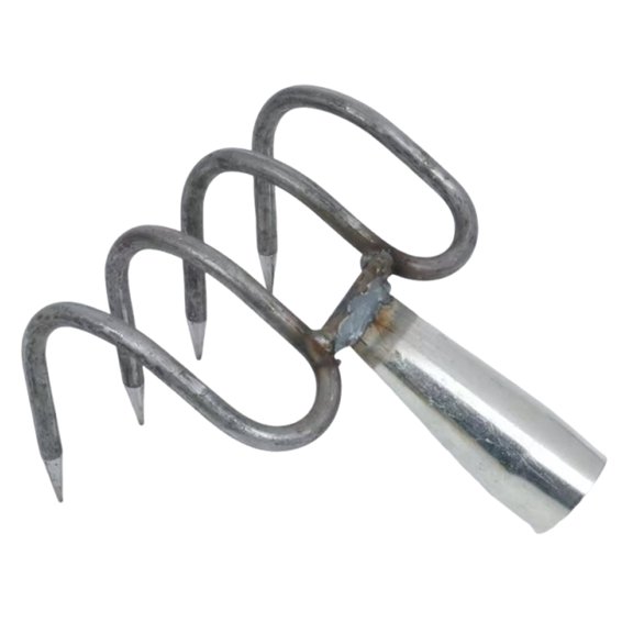 WRITWAA Durable Four Tine Steel Rake Head for Rock Gravel Leveling and Land Clearing