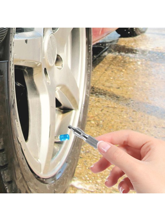 Plated Silver Stainless Steel Valve Core Wrench Keychain for Tire Repair