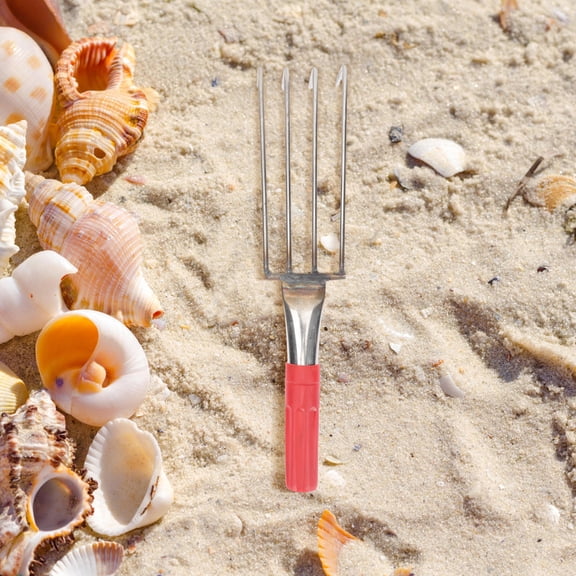 WRITWAA Durable Stainless Steel Hand Rake, Comfortable Handle, Ideal for Beach Clam and Oyster Digging