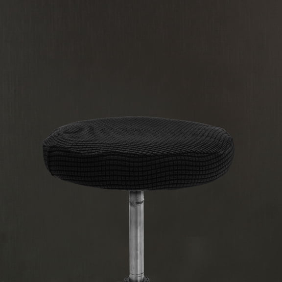 WRITWAA Black Stretchable Round Bar Stool Chair Cover Slipcover, Elastic Fabric Protector for Kitchen, Home, Restaurant - 1 Piece