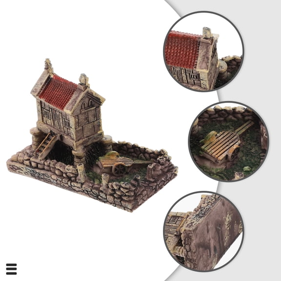WRITWAA Easter Decorations Mini House Dark Brown 1Pcs