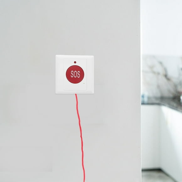 WRITWAA Elderly Alert System Wall Emergency Button Round Plastic For Travel Use 1Pack