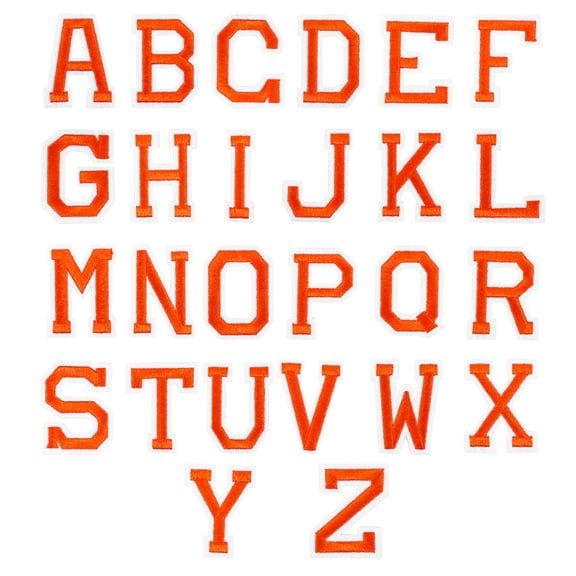 WRITWAA Orange Letter Patches, 2 Sets Alphabet Appliques for Clothing Repair, Bags, Hats, Jackets and Home Crafts Decor