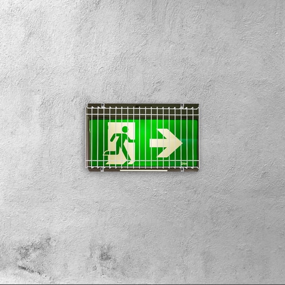 WRITWAA White Iron Protective Exit Sign Cover for Public Spaces, Safety Shield, 1 Piece