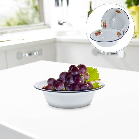 WRITWAA Non-Smelling Enameled Basin White 2Pcs 6.3X4.1X2.0In