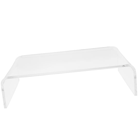 WRITWAA Ergonomic Clear Acrylic Computer Riser to Organize Desktop and Elevate Monitor Height