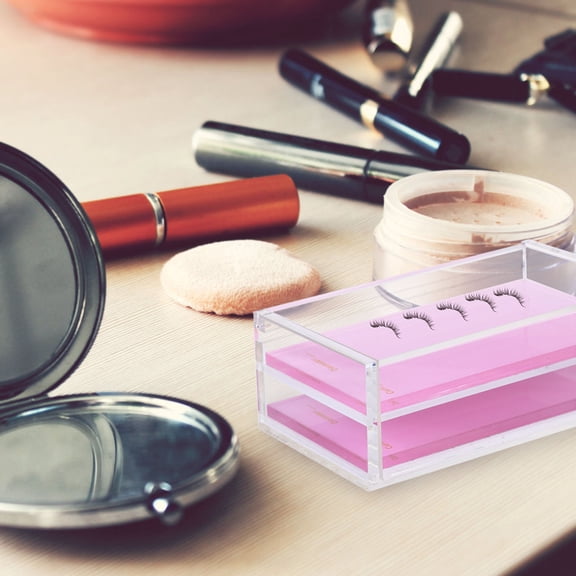 WRITWAA Durable Pink Lash Case for False Eyelash Protection and Organization