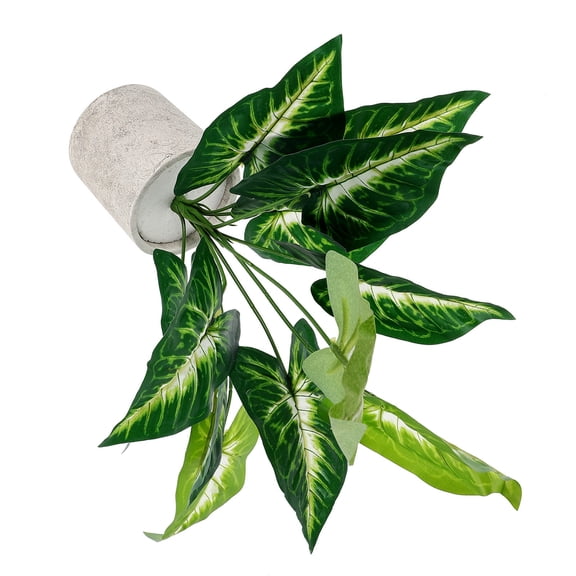 WRITWAA faux potted monstera Fake Decorative Plants Pot Green Plastic Mood Soothing for Cabinet 1Set