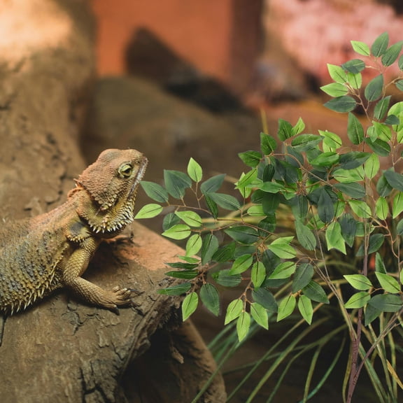 WRITWAA Fake Rattan Leaves for Reptile Habitat Providing Lifelike Shelter and Obstacles