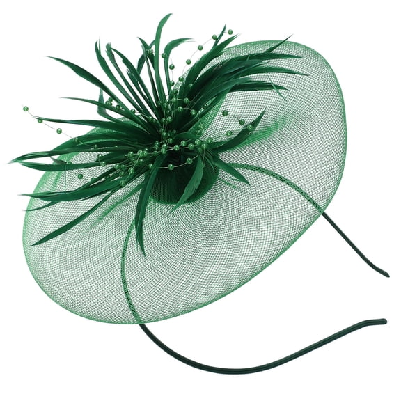 WRITWAA Fascinator Schwarz Elegant Headdress Green for Dance Performance 1Pack