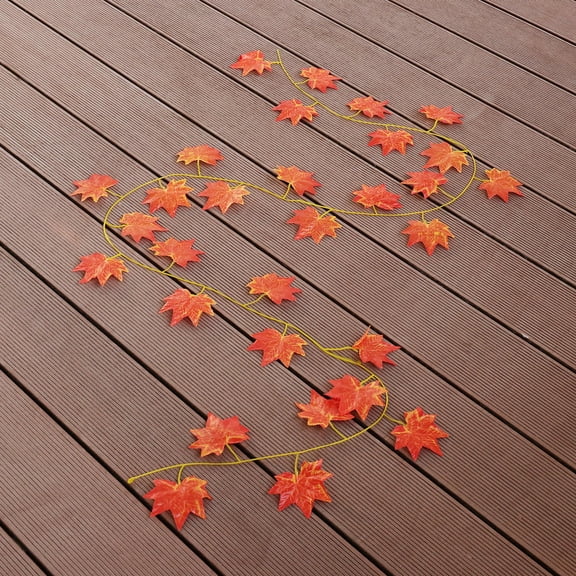 CTIRCHIU Artificial Red Maple Leaf Vine Wall Decor for Stairway Banisters and Fences