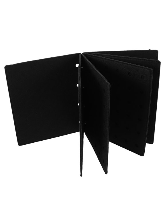 Black Felt Shoe Charms Display Book, Page Shoe Buckle Organizer Storage Holder for Clog Charms Accessories Case