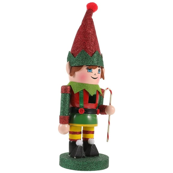 WRITWAA Christmas Nutcracker Figurine Set Green Wooden Holiday Decoration Collectible Puppet for Festive Home Decor