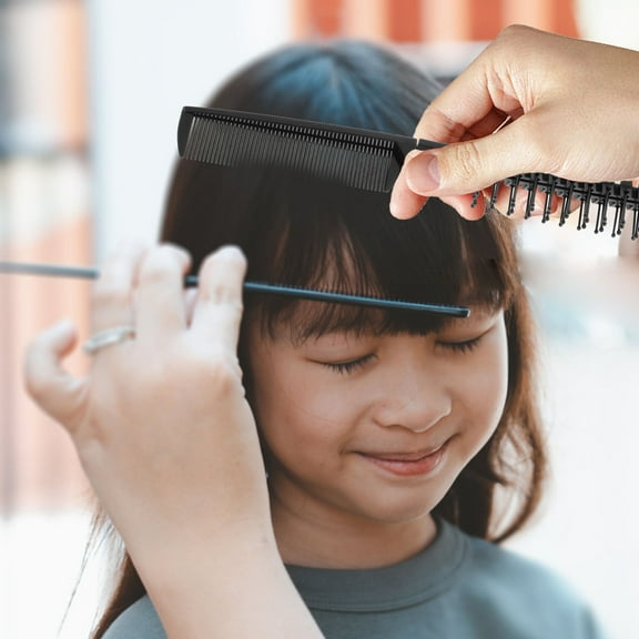 WRITWAA 4-Pack Portable Outdoor Foldable Plastic Hair Combs for Smooth Hair Styling, Black Color