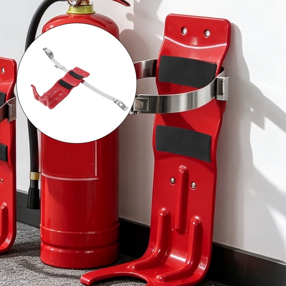 WRITWAA Fire Extinguisher Bracket Red Metal Holder for Wall Mount in Home with Reliable Support and Easy Setup