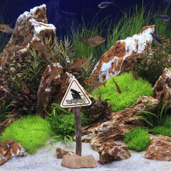 WRITWAA Cute Aquarium Decor Cartoon Resin Fish Tank Sign Multi Small Display 1Set