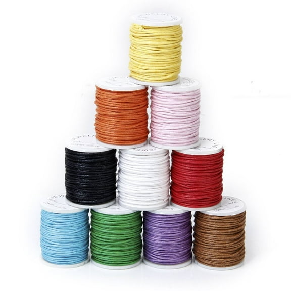 WRITWAA Flat Waxed String 1Mm Thickness for Necklace Making and DIY Craft Projects