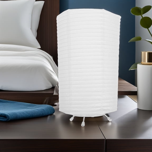 WRITWAA Battery Operated Japanese Style Foldable Table Lamp with Warm White Paper Shade