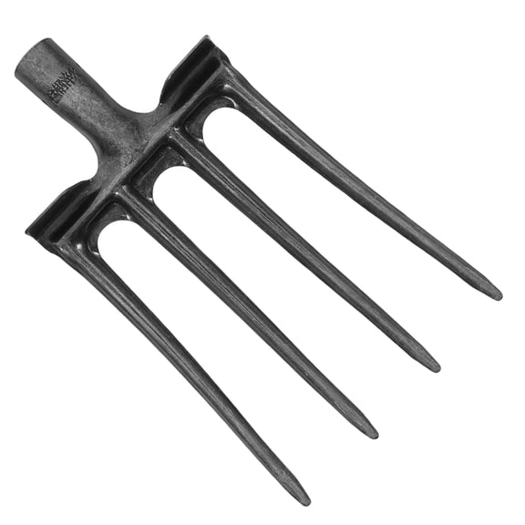 WRITWAA Four Tine Steel Garden Fork Head Pitch Fork for Deep Soil Loosening and Harvesting