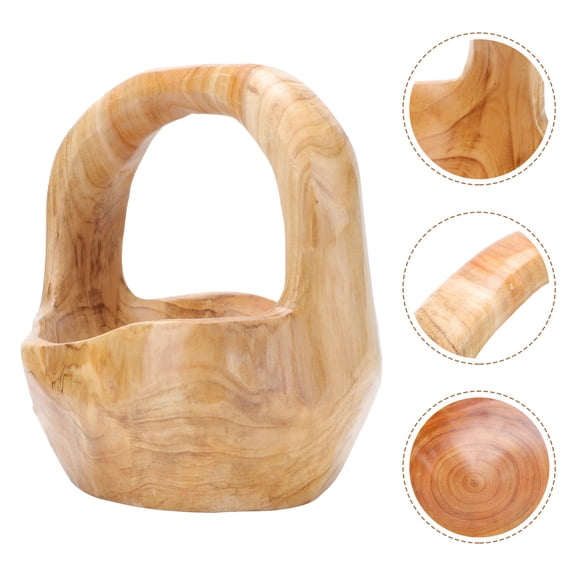 WRITWAA 1Pc Creative Root Caving Tray Beige Wood Serving Plate for Fruit and Appetizers