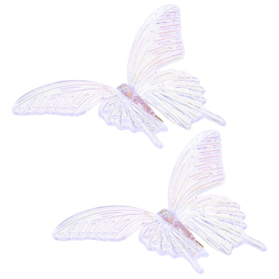 WRITWAA 2-Pack Transparent Butterfly Hair Clips for Women and Girls, Hair Accessories for Elegant Hair Decoration