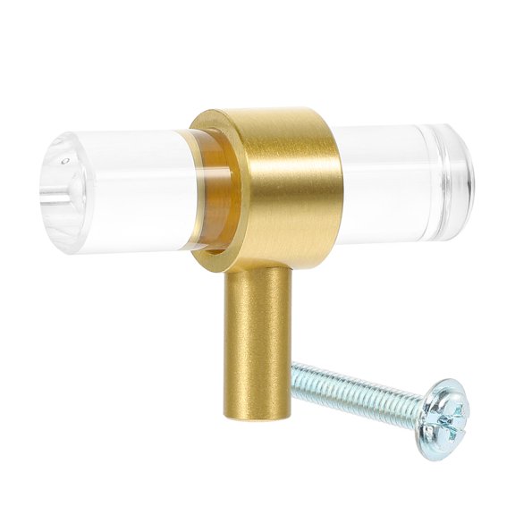 WRITWAA Pull Handle T Bar Cabinet Door Knob Copper Transparent 1Set