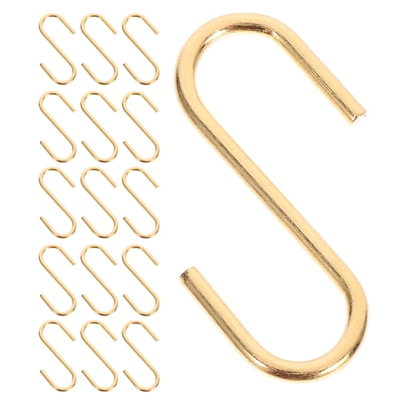 WRITWAA Golden Iron S Hooks for Jewelry and Keys Compact Design for Home 50Pcs