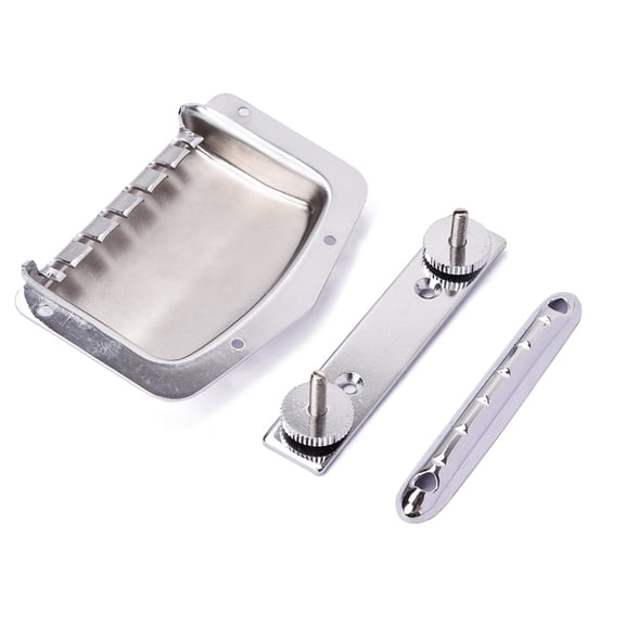WRITWAA Guitar Bridge Parts Set for DIY Enthusiasts Silver 1 Set 88.8 x 59mm