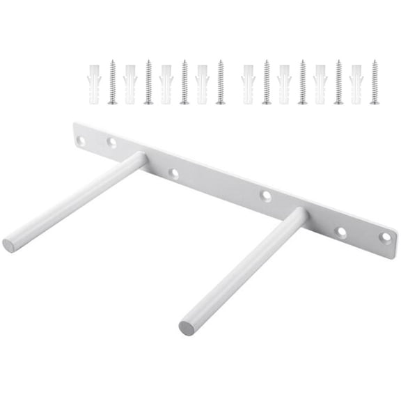 WRITWAA White Heavy Duty Hidden Floating Shelf Brackets Strong Steel Support for Glass Shelves