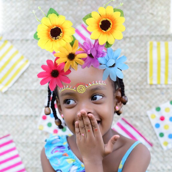 WRITWAA Multicolor Sunflower Party Hair Hoop Lightweight Decorative Headband for Performance