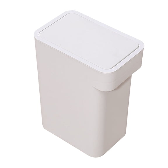 WRITWAA Push Top Trash Can PP White 1Pcs