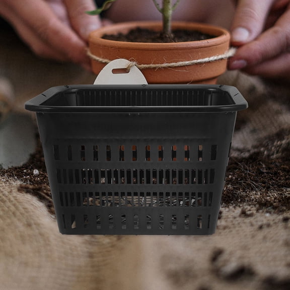 WRITWAA Hydroponic Net Cups, Black Plastic, for Planting, Ventilated Design, 6Pcs