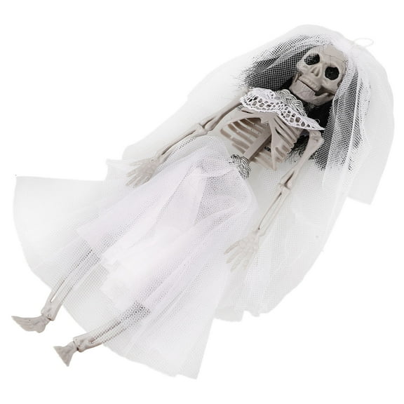 WRITWAA Indoor Decor Skeleton Bride White 1Pack Decoration Haunted House Scene Friends Families