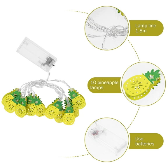 WRITWAA Indoor Outdoor LED Pineapple String Lights Assorted Color Festival Holiday String Decor
