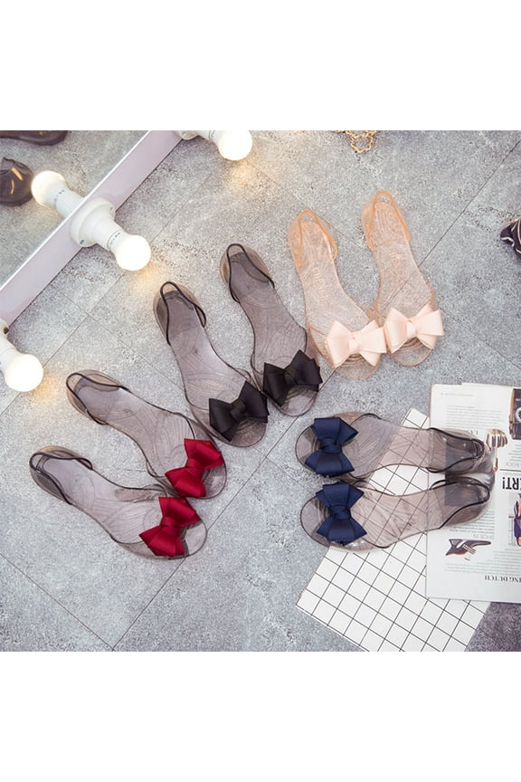 Jelly Flats for Women Jelly Sandals PVC Fashion Beach Wear for Women 1 Pair