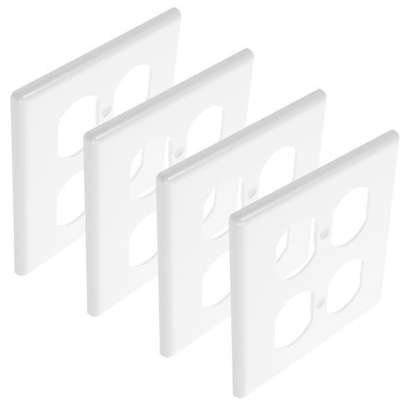 WRITWAA 4Pcs Wall Socket Frame Covers White Plastic Easy Install for Living Room