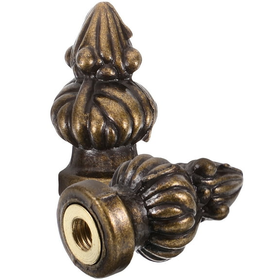 OFFIGAM 2Pcs Metal Table Lamp Finials Light Brown Lamp Shade Caps for Home Decor