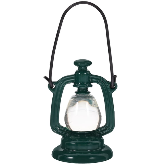 WRITWAA Vintage Flameless Kerosene Lamp Resin Green Decorative Dollhouse Accessory for Home Decoration 1 Piece