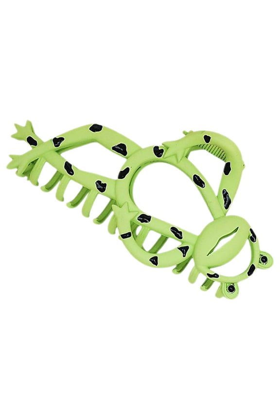 Large Green Frog Shape Claw Clip Hair Accessory for Thick Hair and Elegant Weddings