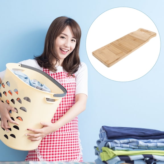 WRITWAA Wood Laundry Scrubbing Board Non-Khaki 1 Washing Tool for Clothes Cleaning