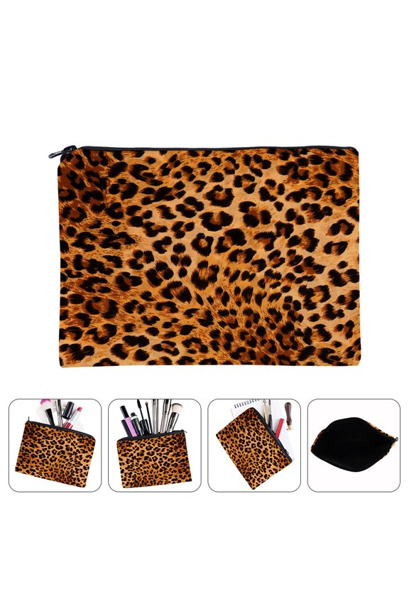 Women Bag Leopard Makeup Pouch Elegant Waterproof 1Pack