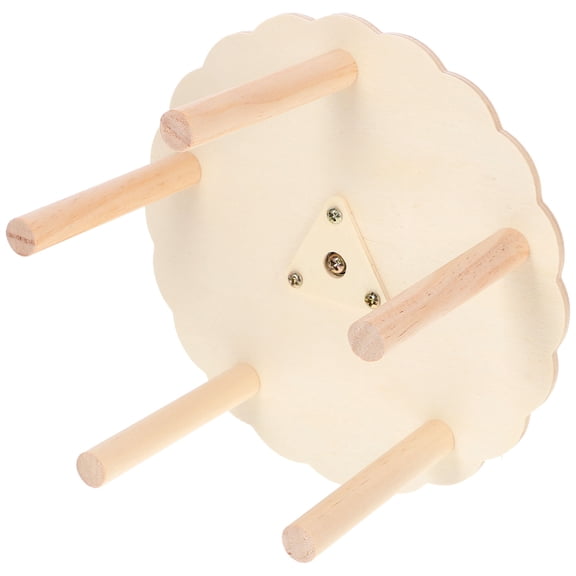 OFFIGAM Sturdy Light Yellow Wood Bird Stand, Rotating Ferris Wheel, Fun and Decorative for Birds