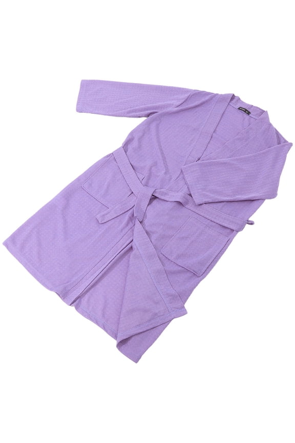 Long Violet Waffle Spa Robe Gown with Strong Water Absorption for Bathroom and Salon Use