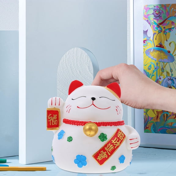 WRITWAA Bank Cat Red Plastic Coin Storage for Collectors 1Pcs